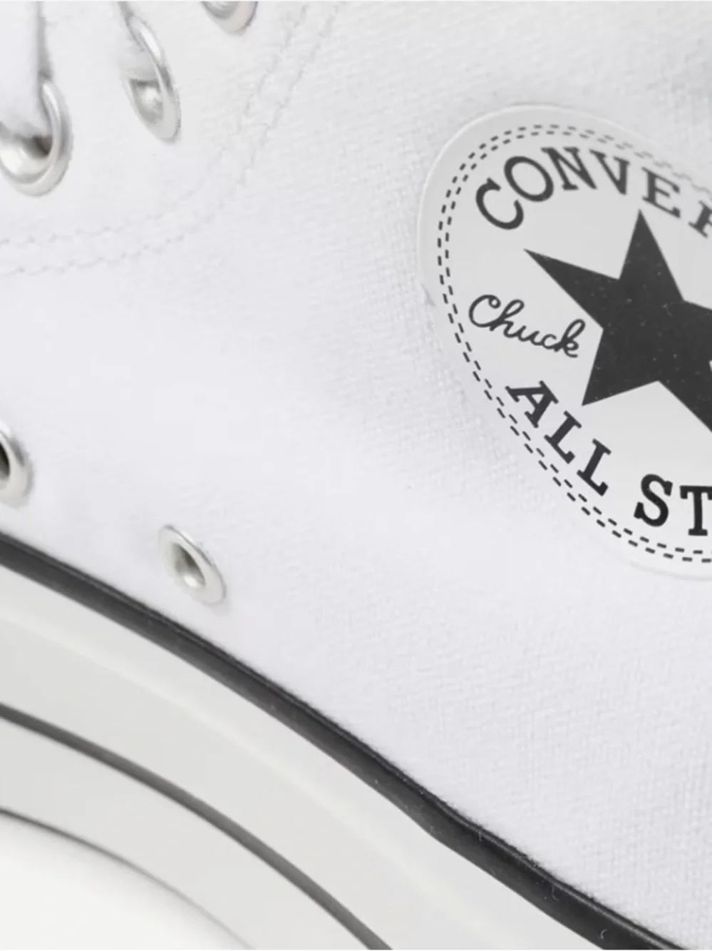 Converse Platform High Top Sneakers - White with Black Trim - Picture 4 of 9